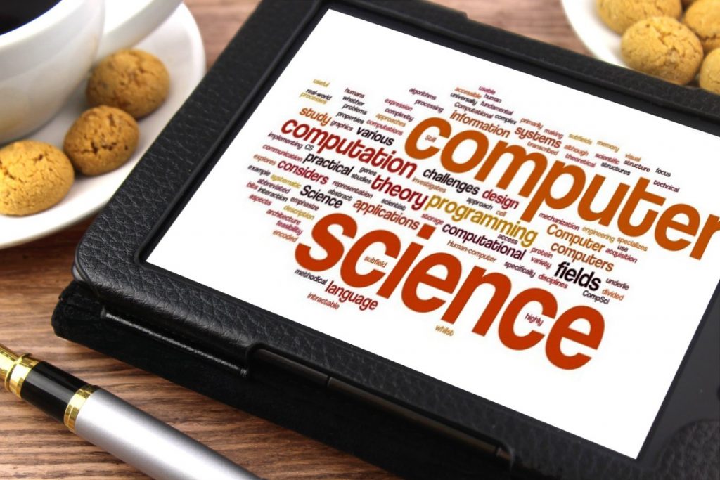Tablet showing Computer Science and related topics such as programming, computation, theory, etc.