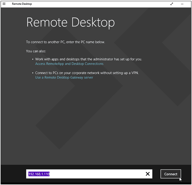 Remote desktop login prompt
